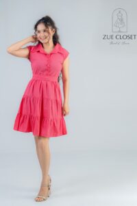 Pink Shirt Midi Dress